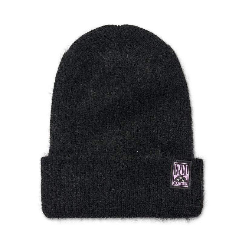 soft angora beanie [black]