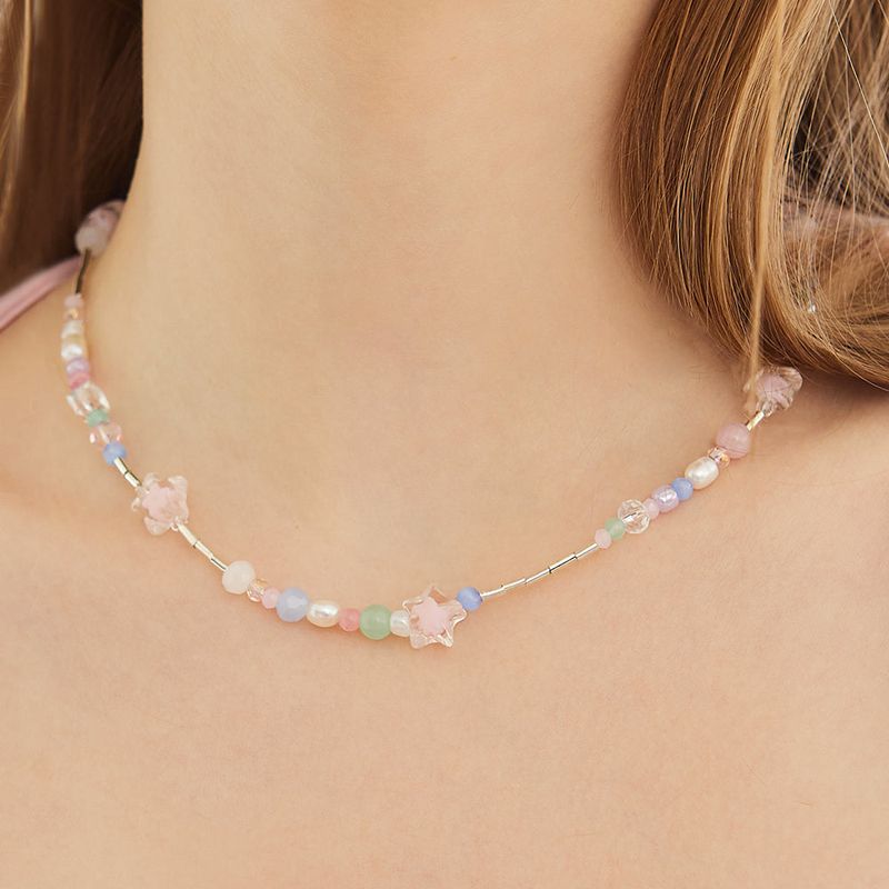 Pastel Star Mix Beads Necklace
