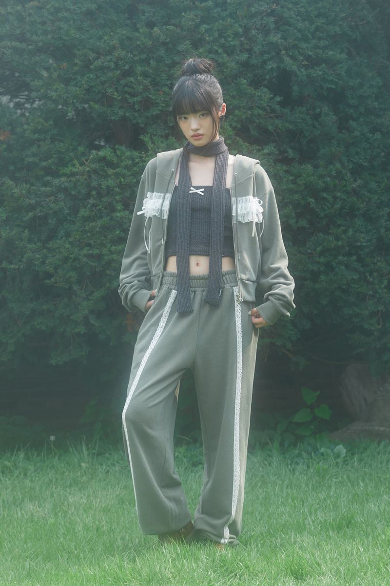 LACE  PIGMENT PANTS (KHAKI)