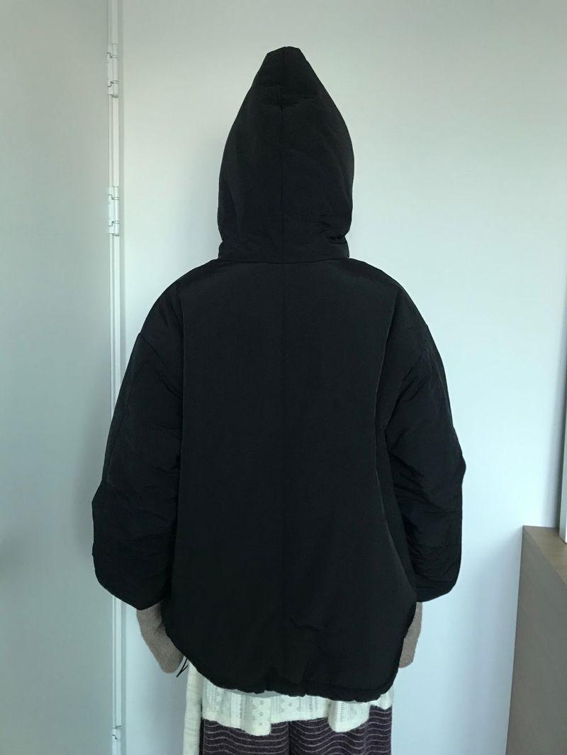 Matte Snap Hooded Padded Jacket (2 Colors)