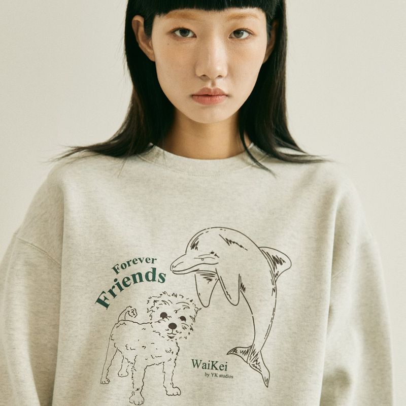 WaiKei(ワイケイ)の「Forever friends puppy dolphin sweatshirts(Tops)」