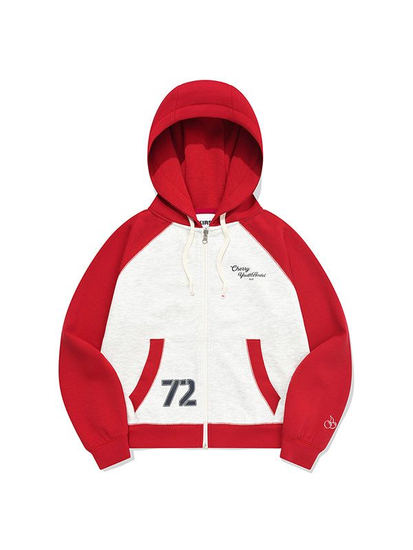 KIRSH（キルシー）の「COLOR MIX RAGLAN HOODIE ZIP UP [RED]（Tops）」