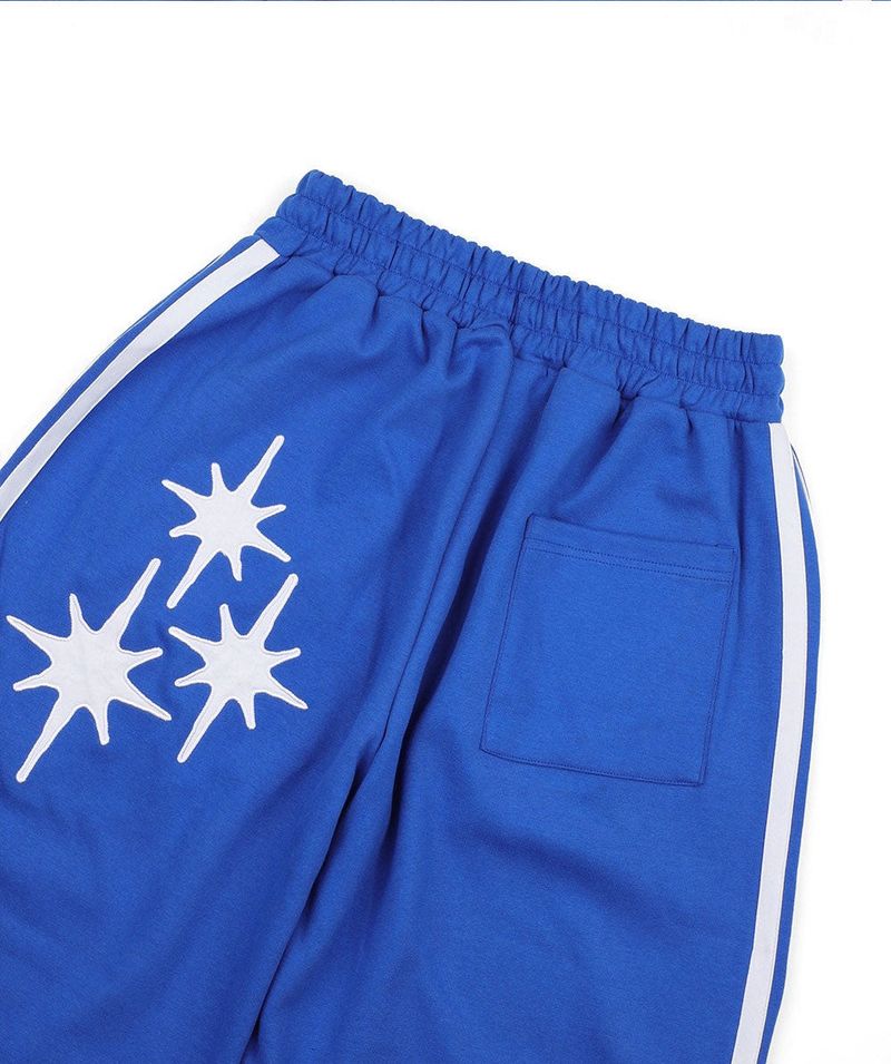 Star Piping Track Balloon Sweat Pants - Blue