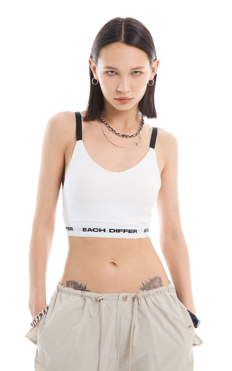 EACH DIFFER(イーチディファー)の「LOGO BAND BRA TOP_WHITE(Tops)」