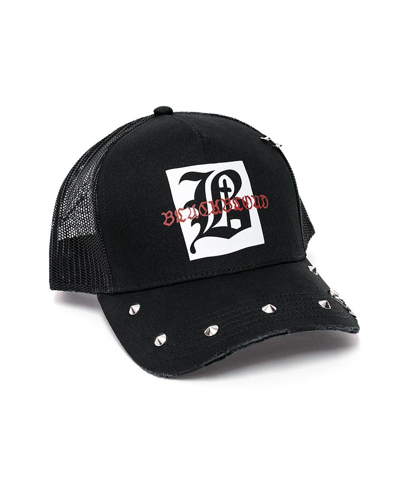BBD Graphic B Logo Stud Trucker Mesh Cap (Black)