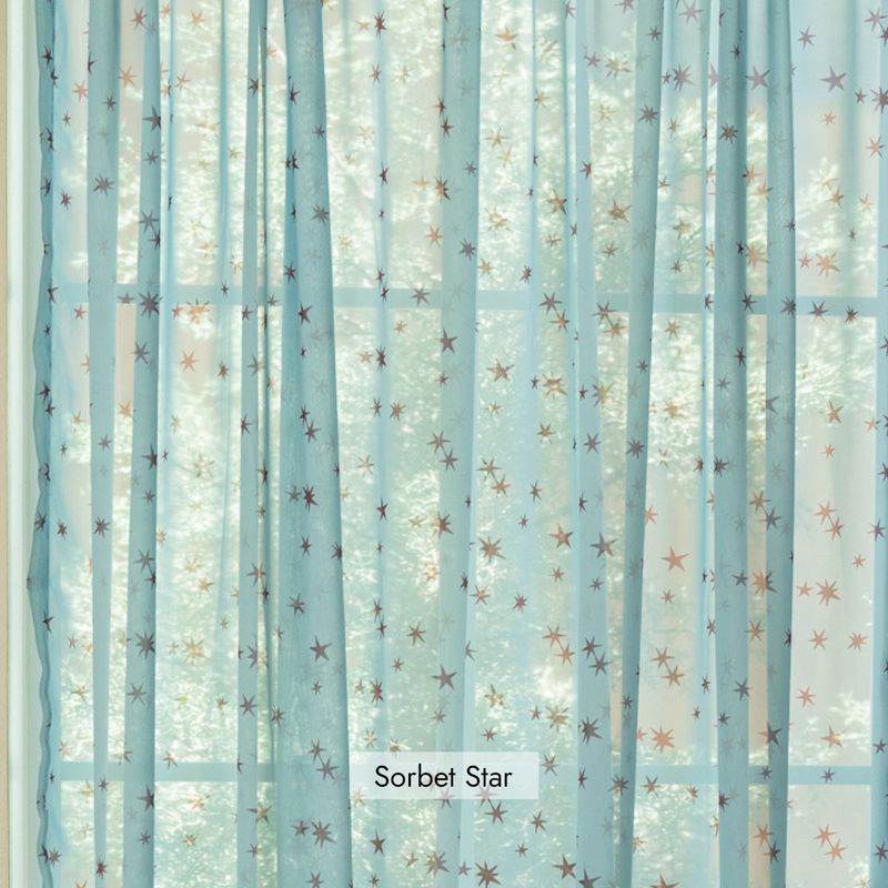 Retro Patterned Chiffon Door Curtain - M size