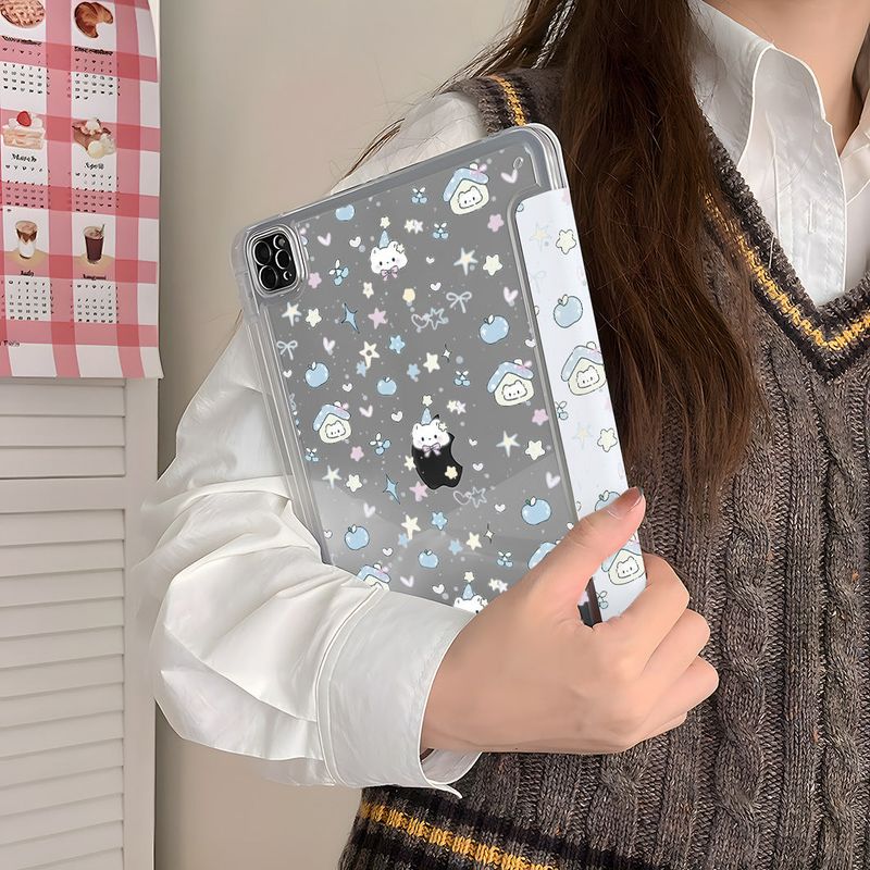 Sleeping Cat & Star House Y-Fold iPad Case