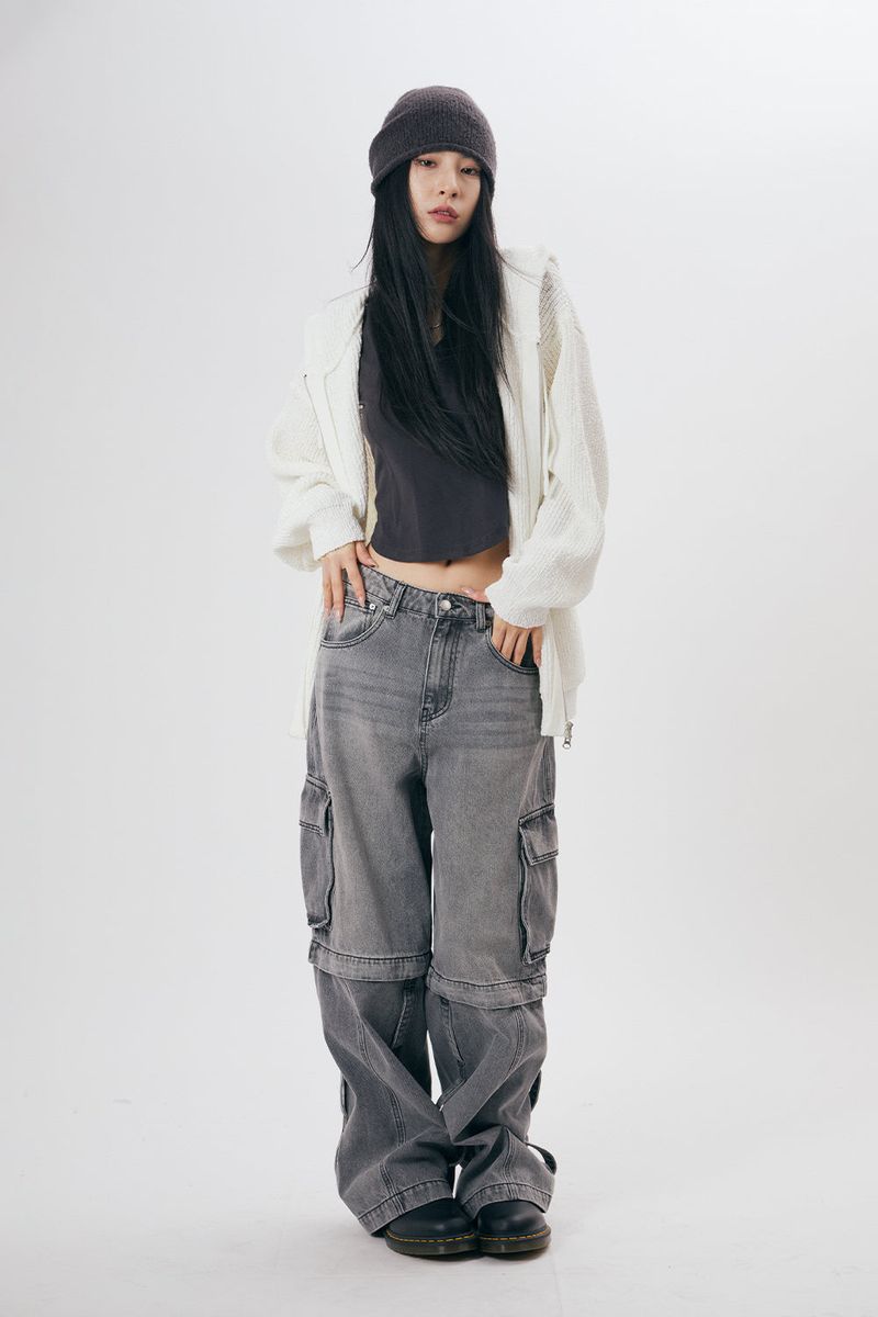 Adora heavy knit hood zip-up