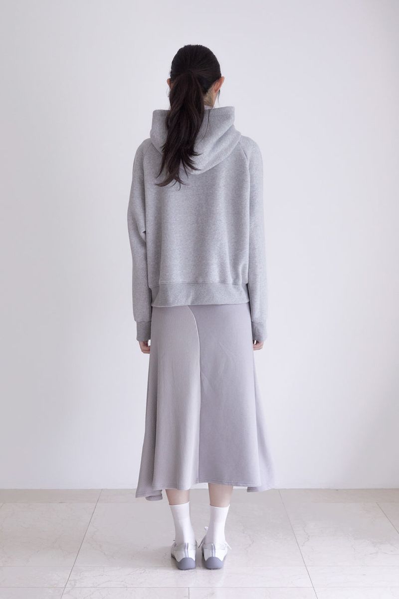Raglan 2way Hood Zip-up (MELANGE GREY)