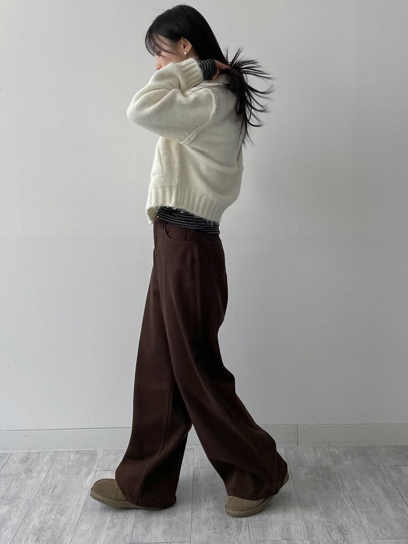 Reverse Two-Way Crop Knit Zip-Up