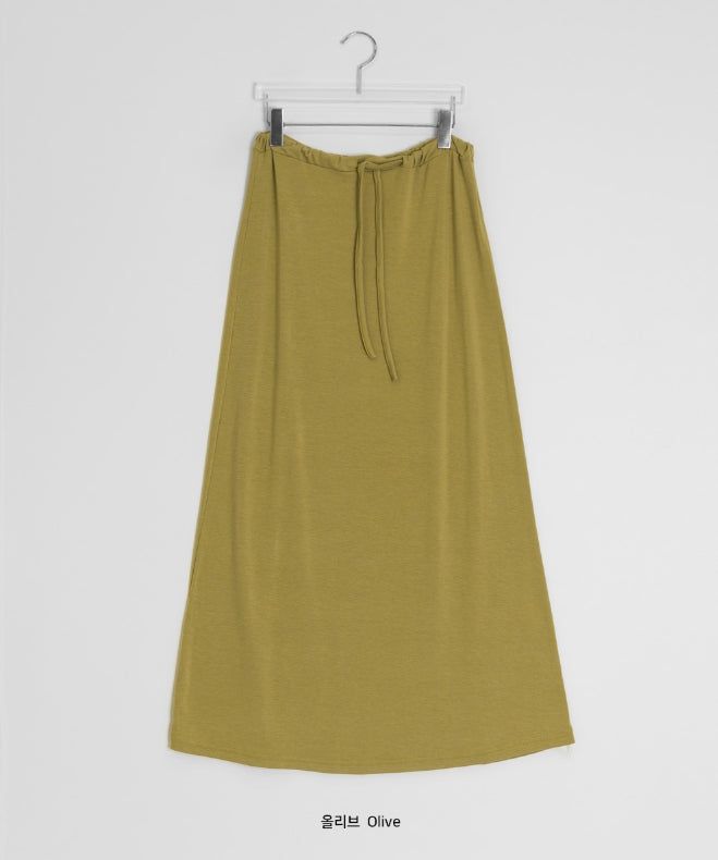 Chiyu Basic Color Banding Long Skirt