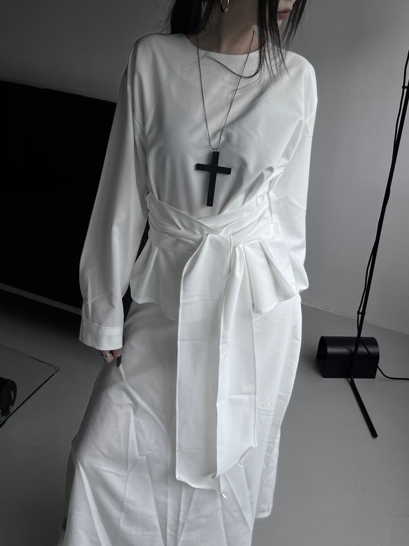 twin sheer belted set-up (4color)