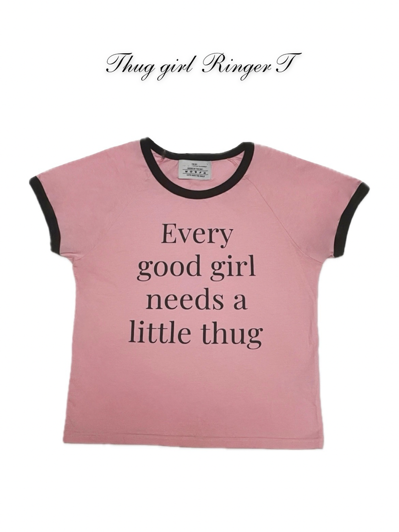 (3 colors) Thug Girl Ringer T