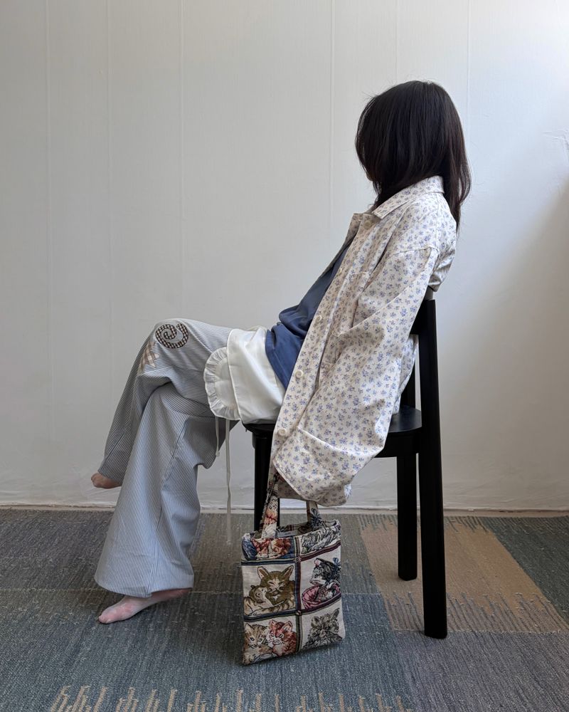 Creamy Petal Overfit Shirts Jacket