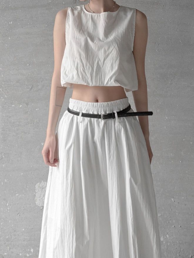 mnem（ムネム）の「Cloud Nylon Crop Blouse（Tops）」