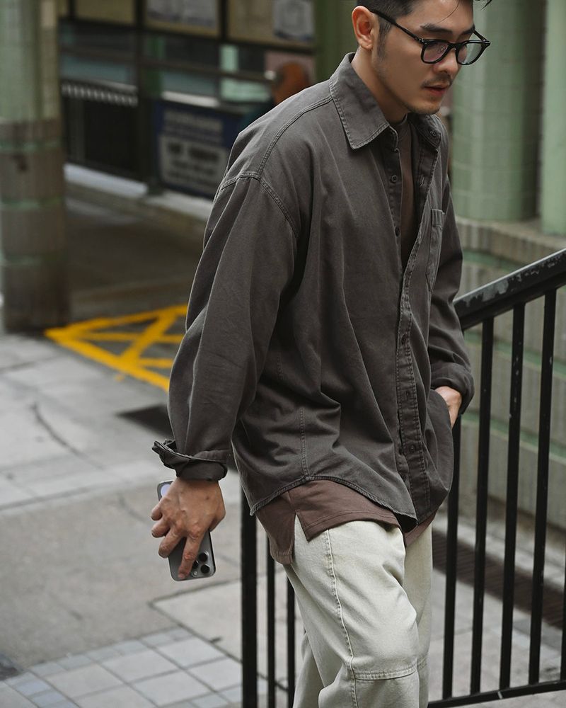 BOXSENSEI（ボックスセンセイ）の「WIT AGING WASHED SHIRT BR （Tops）」