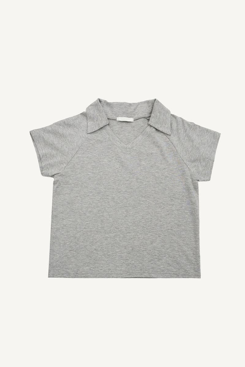 V-collar crop top