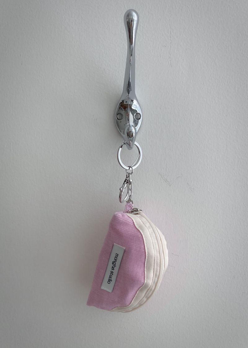  keyring pouch - corduroy (candy pink)