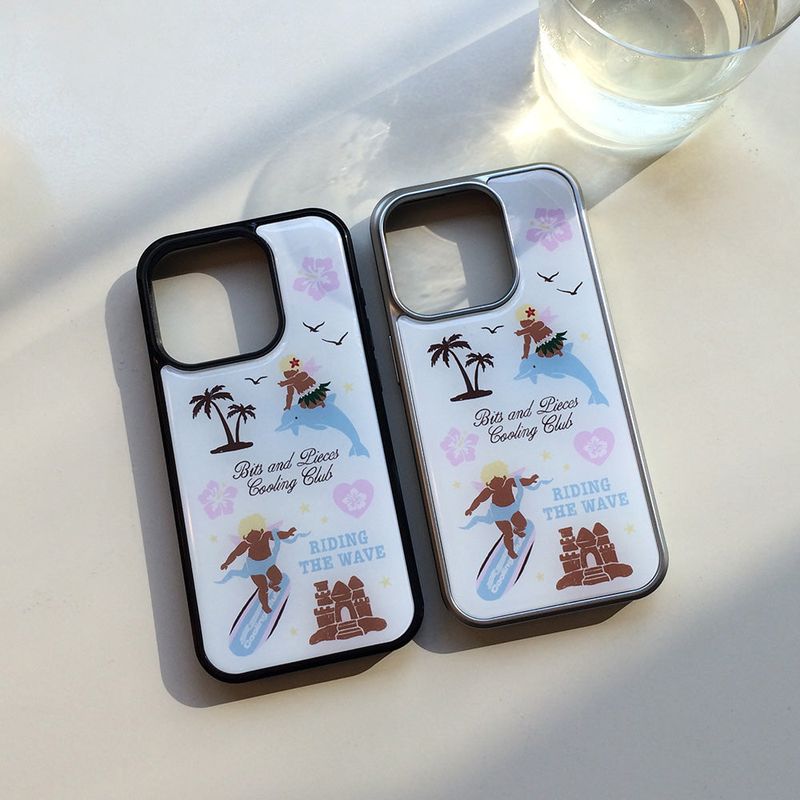 Surfing angel case (silver)