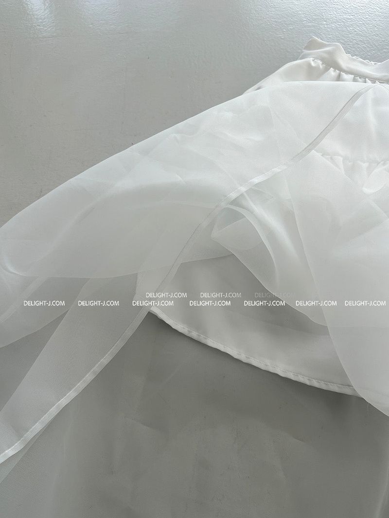 cancan frill see-through see-through long skirt