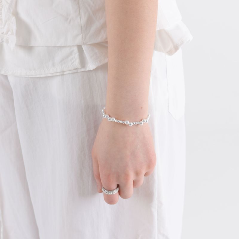 Wave Glass Pearl  Necklace & Bracelet (set)