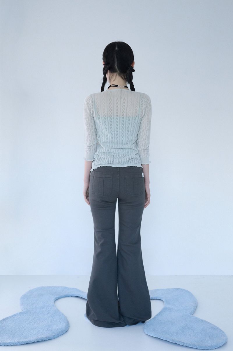 3/4 LACE KNIT CARDIGAN MISTY MINT