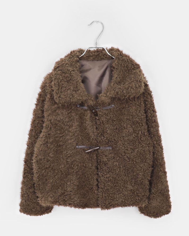 Oren Fuzzy Faux-Fur Toggle Coat