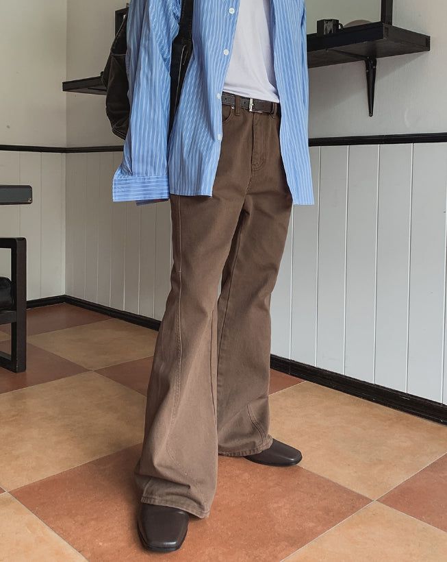 2PLAN（ツープラン）の「Curden Diagonal Cut Curved Bootcut Pants（Pants）」