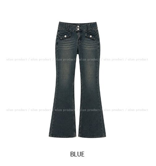 Hatin Flap Pocket Low Bootcut Denim Pants