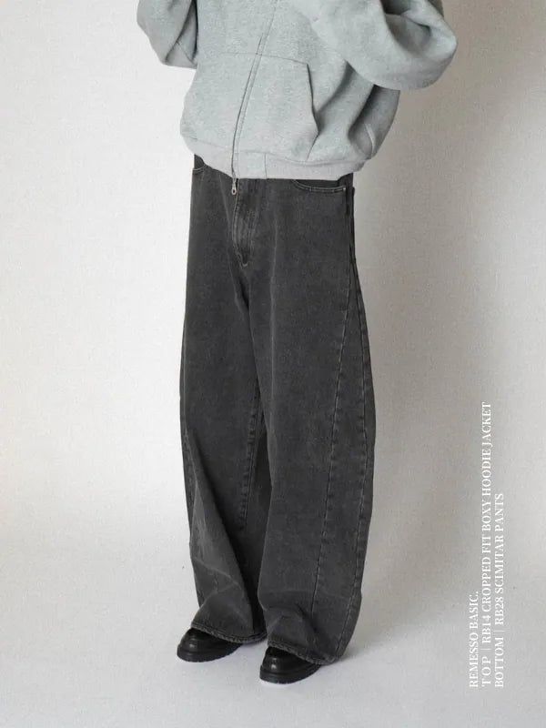 RB27 Washed Denim Scimitar Pants