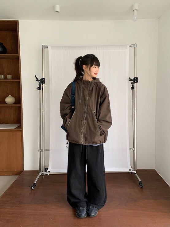 [unisex] Filta Washing Cotton Hood Zip-Up Jacket