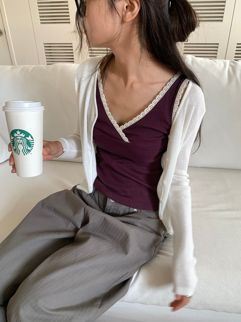 WOOL V-NECK CARDIGAN (5C)
