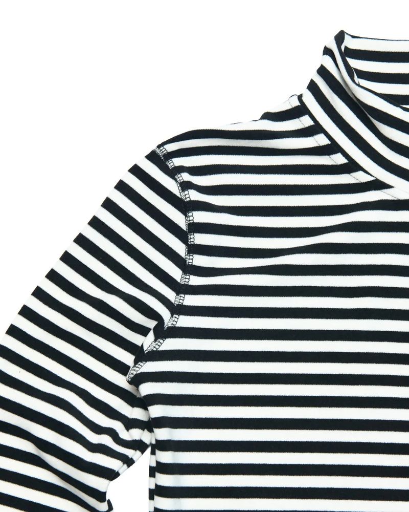 Stripe Half Zip-Up (BLACK) WOMENS