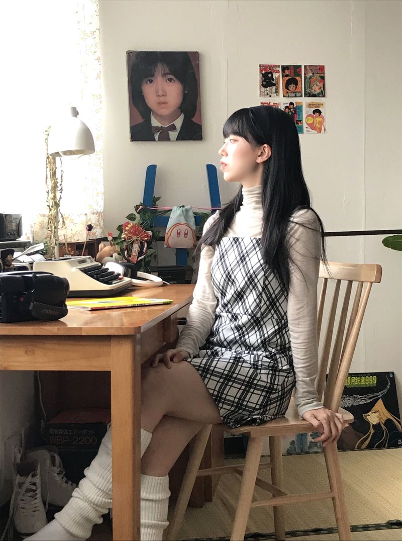 Layered romantic checkered bustier dress
