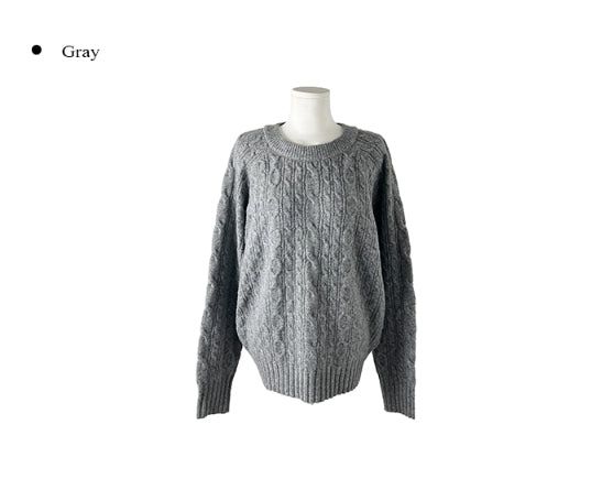 Withy Cable Loose Fit Long Sleeve Knit