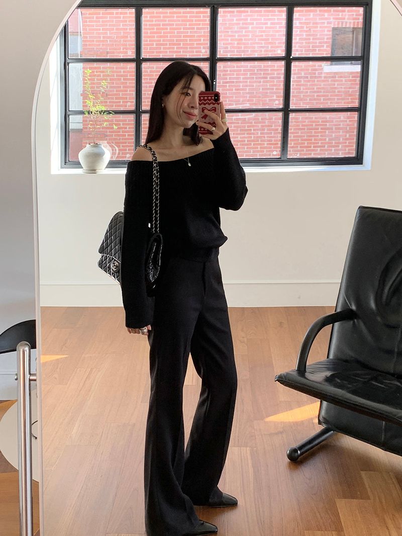 [MADE] [Wool Napping] Winter Warm Long Bootcut Slacks