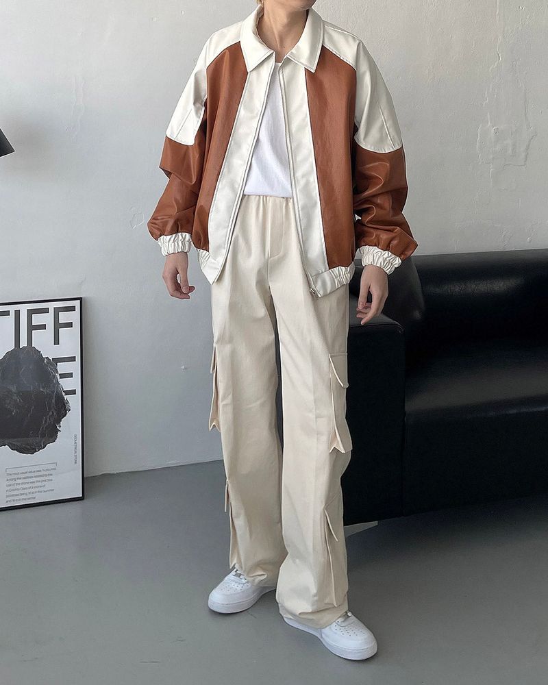 90's Coating Leather Jumper (2 colors)