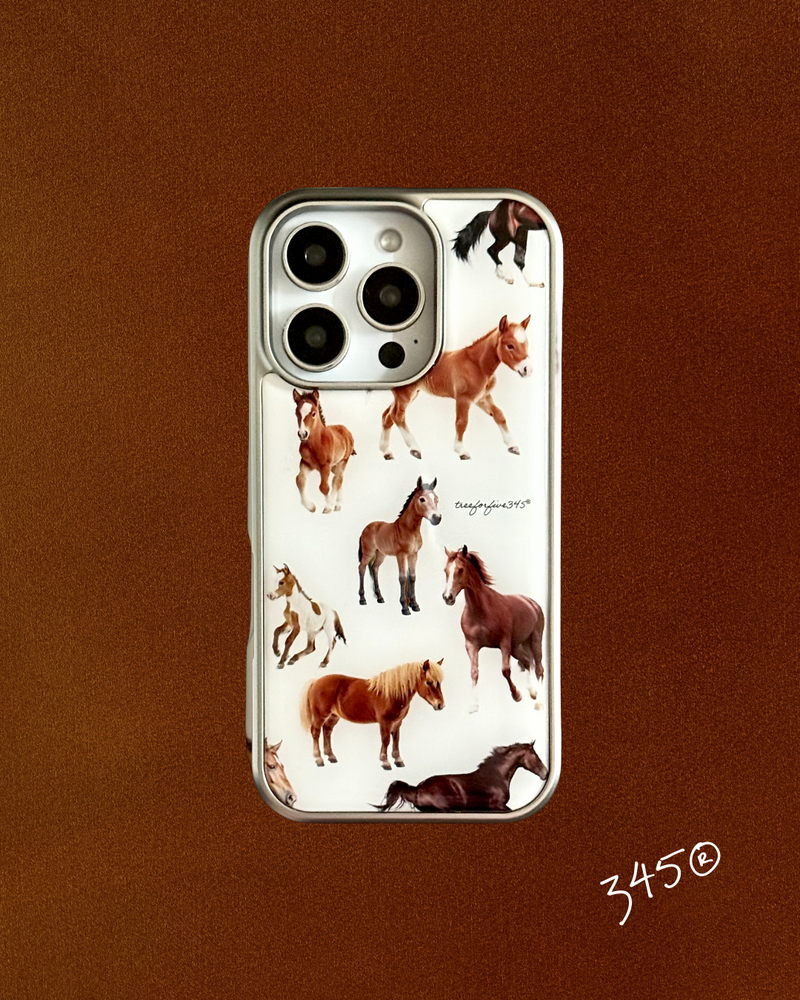 HORSES Silver Epoxy Bumper Case / TREEFORFIVE345