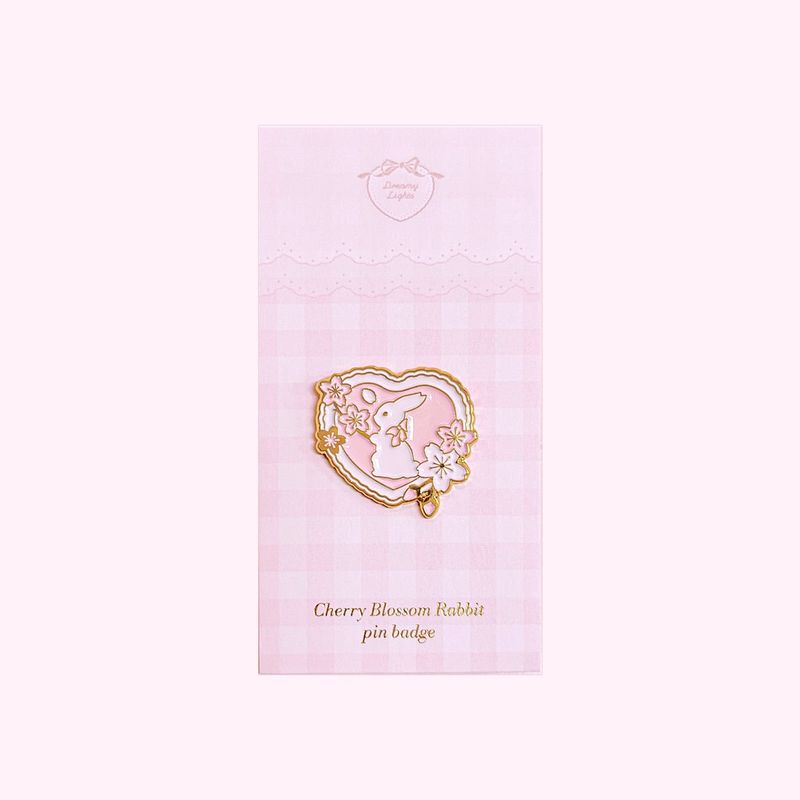 Dreamy-Lights(ドリーミーライツ)の「チェリーブロッサムラビット ♡ ピンバッジ(雑貨/ステーショナリー)」