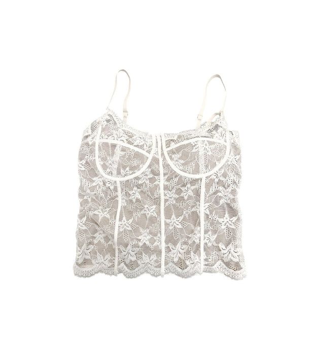 Flower Lace Corset Padded Sleeveless