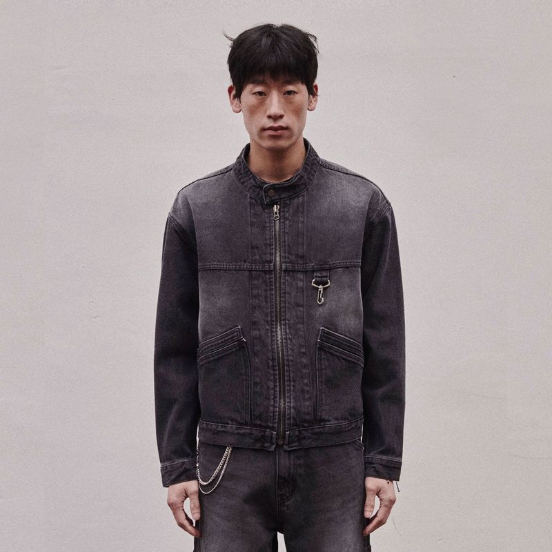 HOOK DENIM RACER JACKET_BLACK