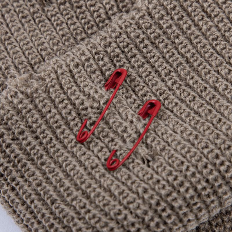 BBD Ripped Custom Short Beanie (Dark Beige)
