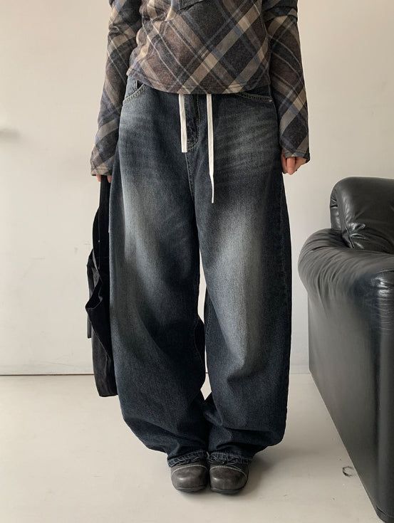 BAON（バオン）の「 ヒパス ウォッシングバルーン ワイドデニムパンツ（パンツ）」