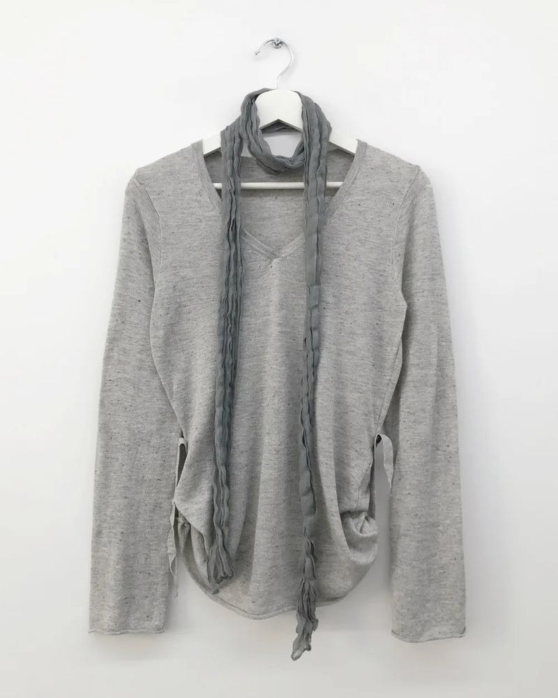 Ripi Side Button Knit+Scarf (4color)