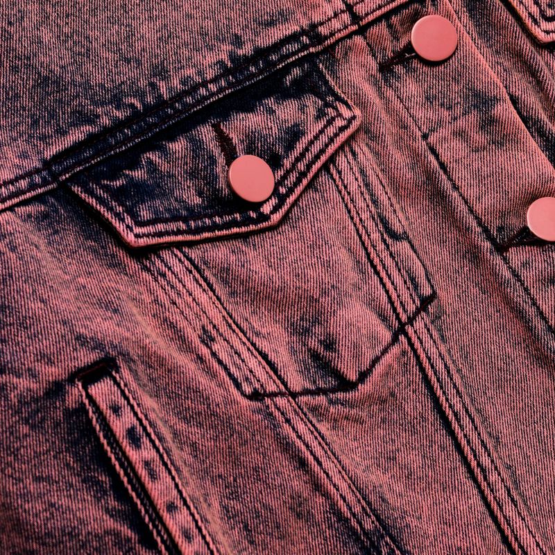 WINE DENIM CROP TRUCKER JACKET