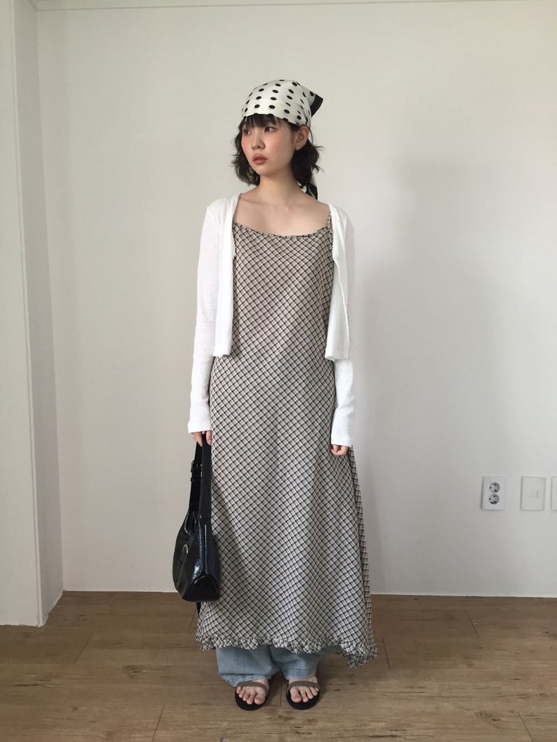 Vertical punching v-neck cardigan (4color)