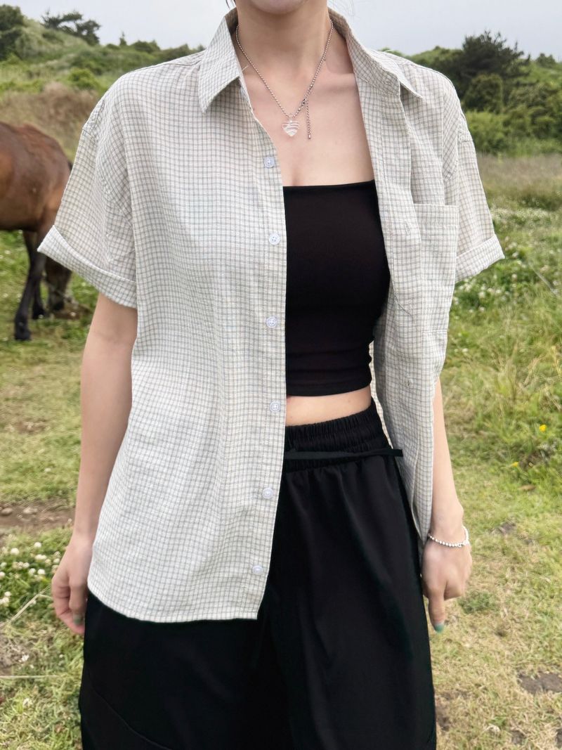 RITCORE（リットコア）の「Link Vintage Check Short Sleeve Shirt (6c)（Tops）」