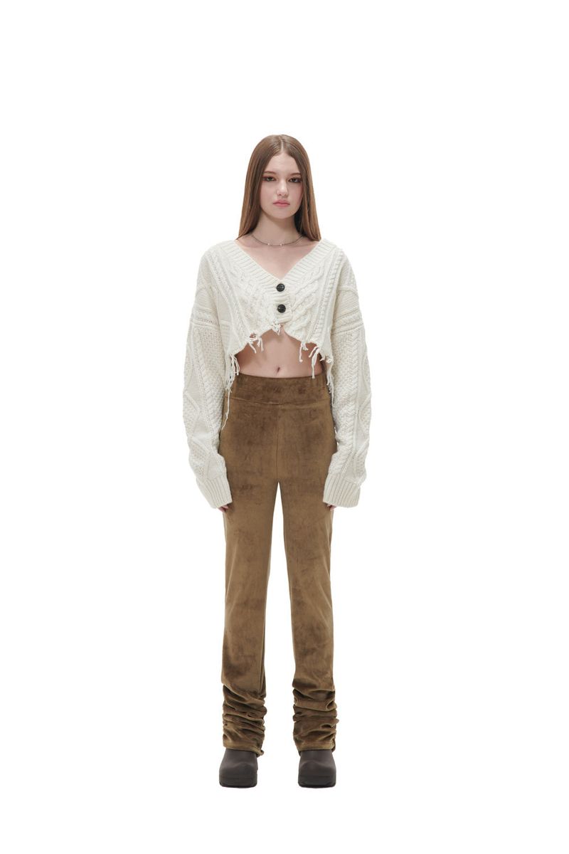 VELVET SHIRRING LEGGINGS