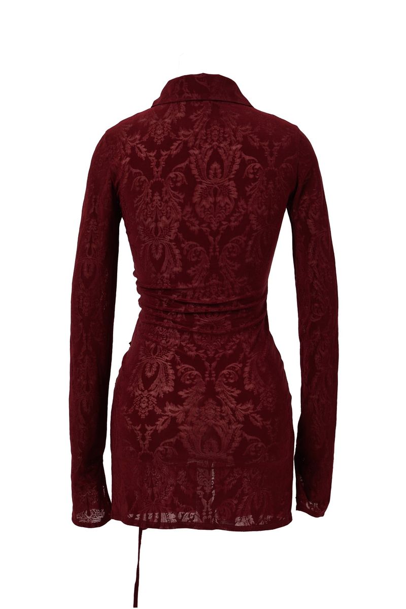 MESH CORSET SHIRTS[wine]