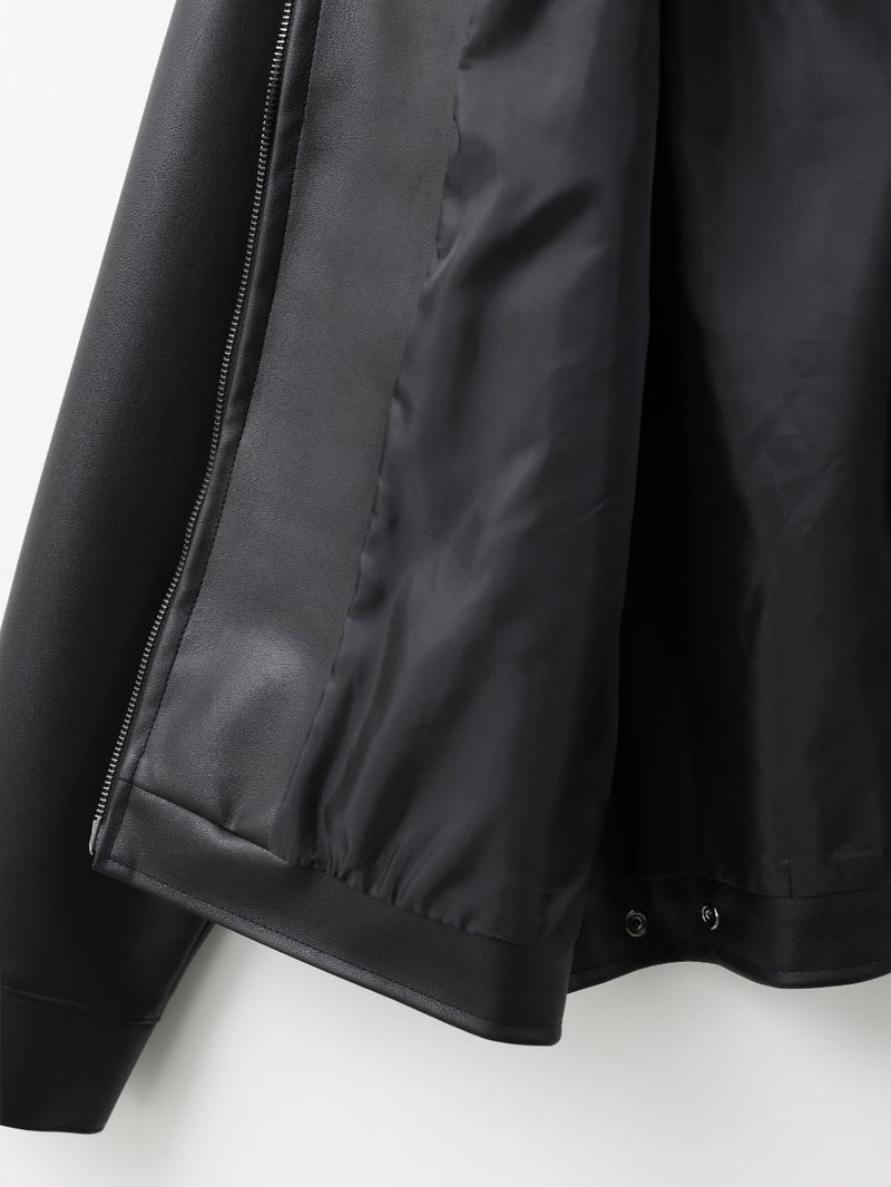 LMN Rivet Tracker Short Leather Jacket (black)